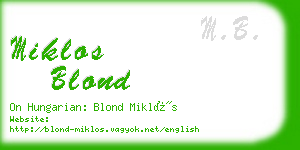 miklos blond business card